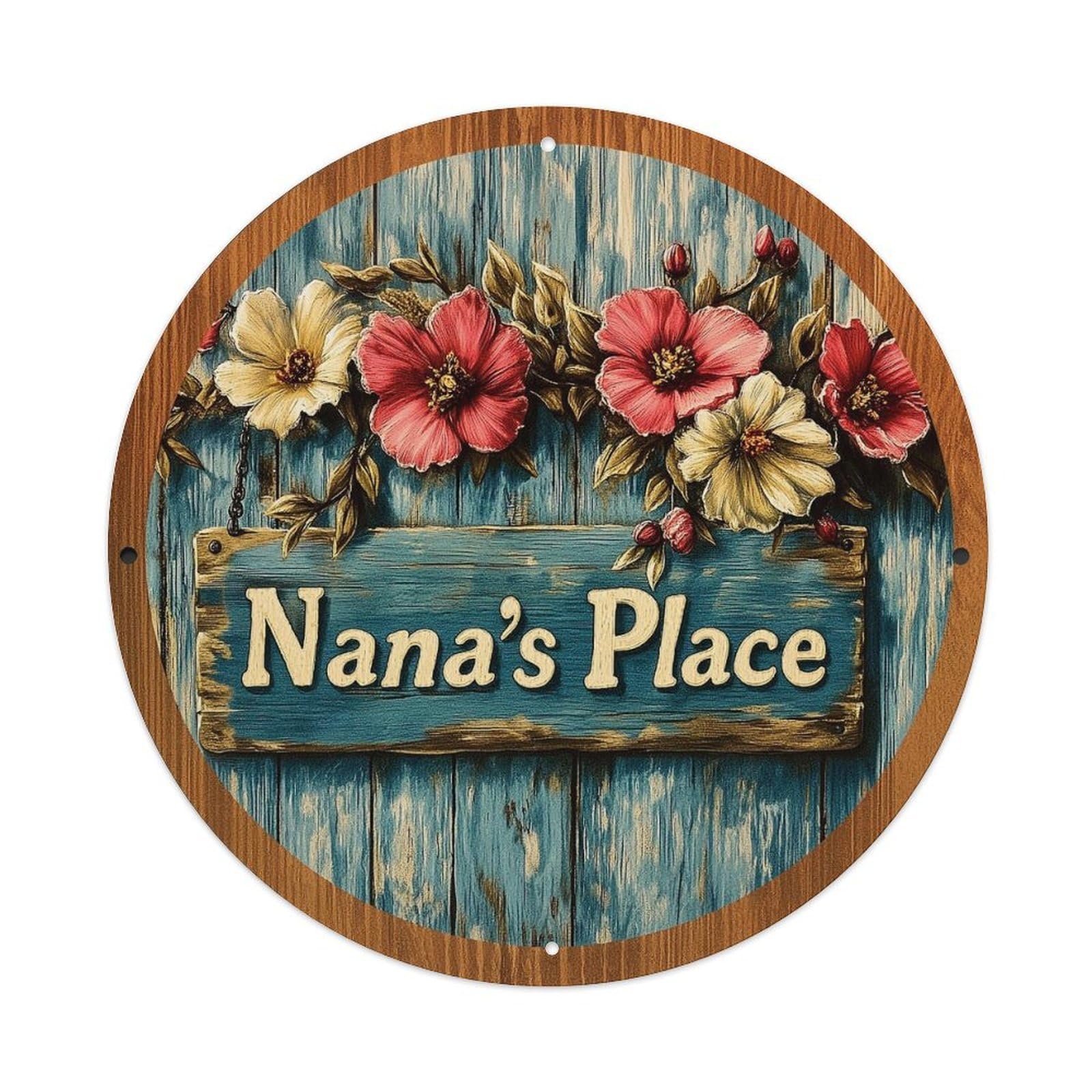 Floral Sign With Text Round Tin Sign Vintage Metal Sign Home Bar Garden Indoor & Outdoor Wall Decor Retro Metal Poster 8x8 Inch