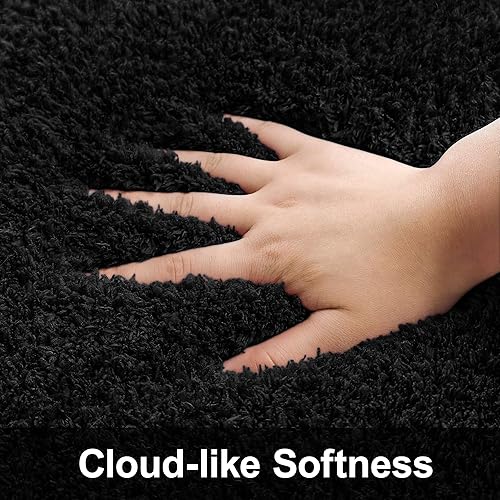 Miniatura 5 de Alfombras de baño antideslizantes de 24 x 16 pulgadas, absorbentes, de secado rápido, alfombras de baño de microfibra peluda, felpa extrasuave,