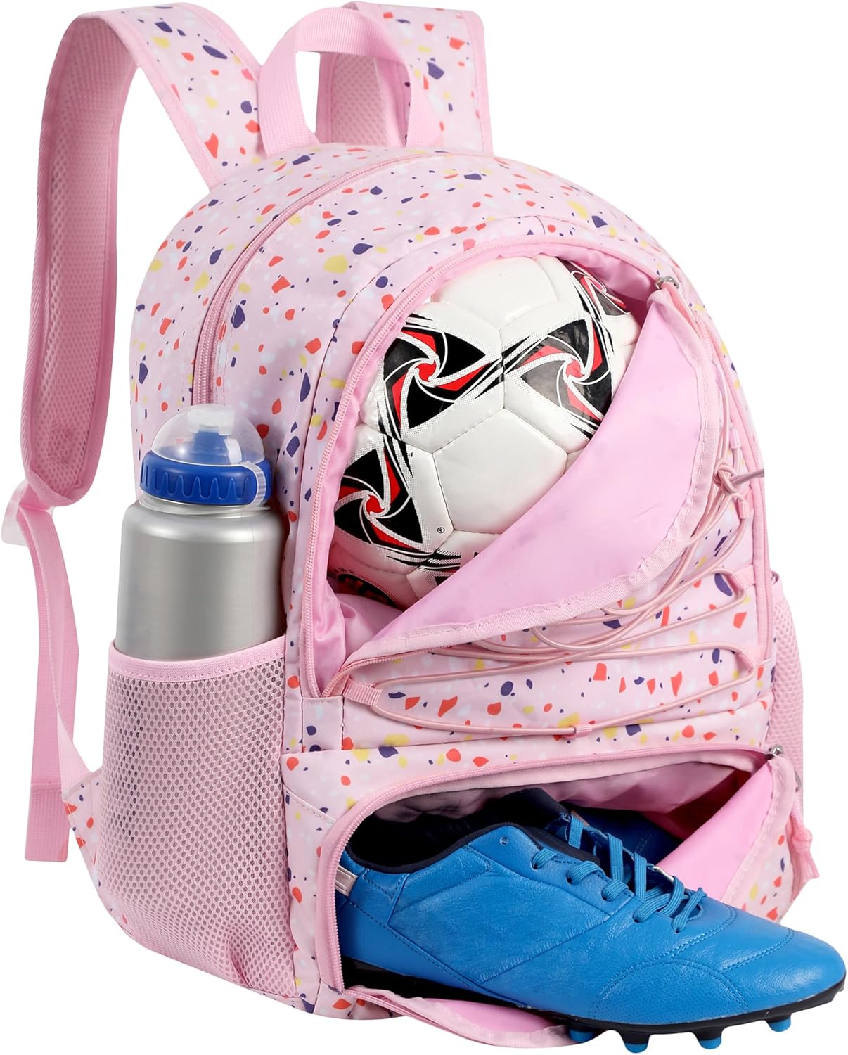 TRAILKICKER Soccer Backpack 32L Pink Soccer Bag with Trinidad and
