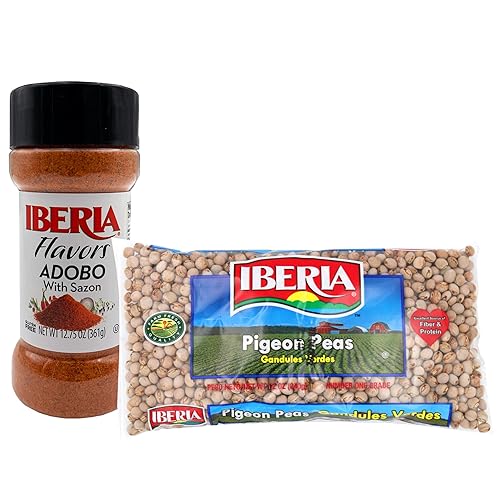 Iberia Adobo With Sazon, 12.75 onzas + Iberia Dry Pigeon Peas, 12 onzas