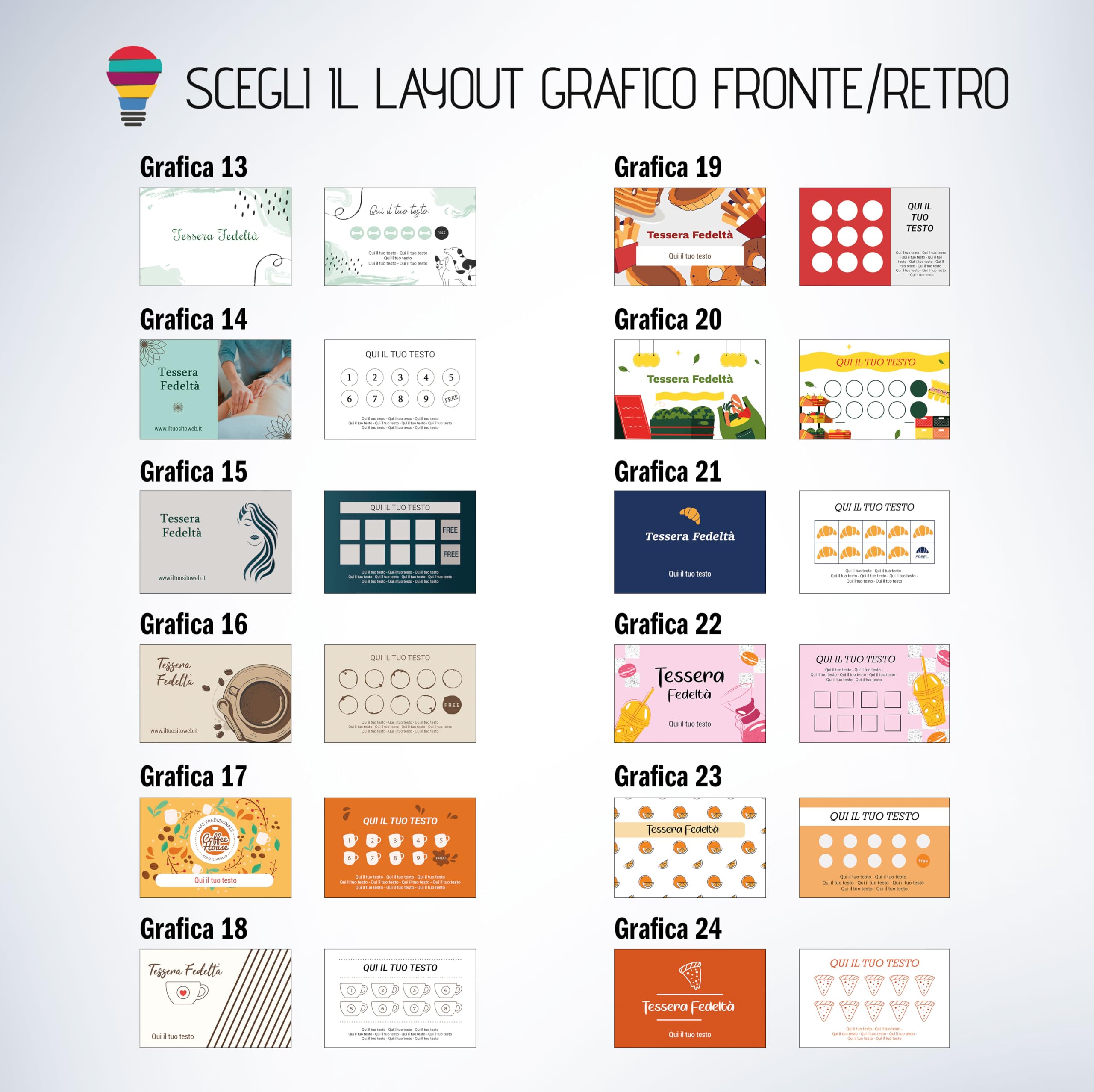 Tessere Fedeltà Personalizzate 8,5x5,5 cm Cartoncino Premium Stampa Fronte Retro 100 Pezzi