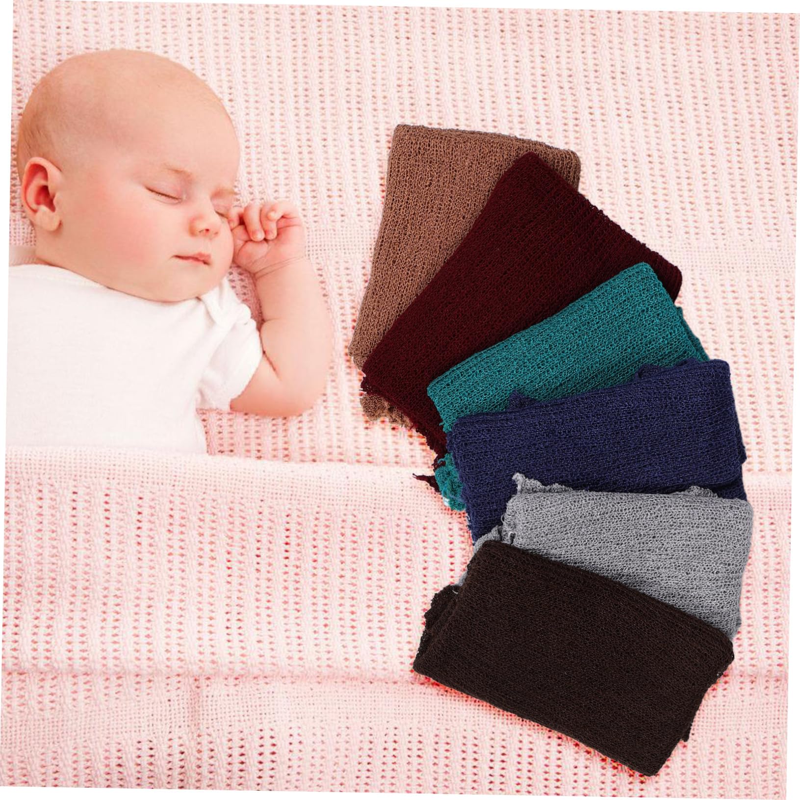 TOYANDONA 6 Piezas de Envoltura para Recién Nacidos Paquete de Estiramiento para Fotografía de Bebés Accesorios para Sesiones de Fotos y Envoltura