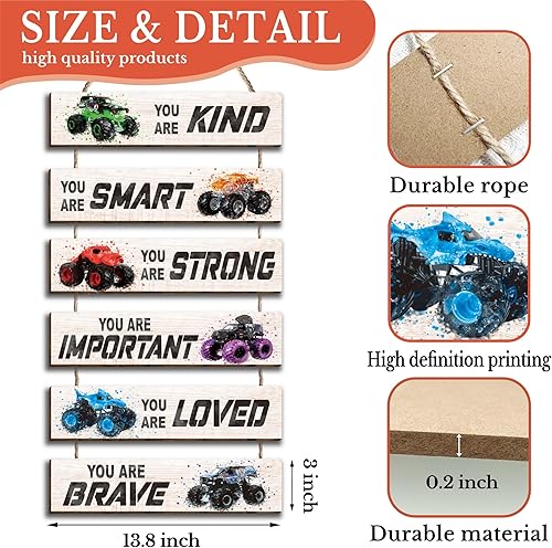 Miniatura 2 de 6 piezas de decoración de auto de carreras para habitación de niños, letrero inspirador de carreras con citas positivas para decoración de pared,