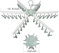 Vista 3 de Gancho giratorio de plástico, 36 clavijas, tendedero para ropa interior, calcetines, guantes (verde) (verde)