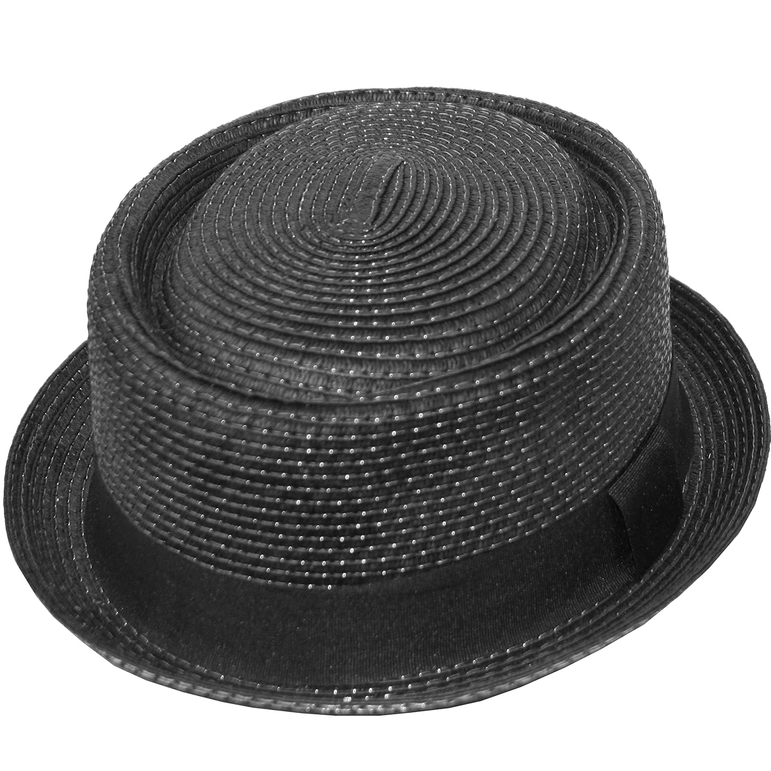 Chapéu masculino chique de verão de palha de porco Derby Fedora Upturn Brim Hat