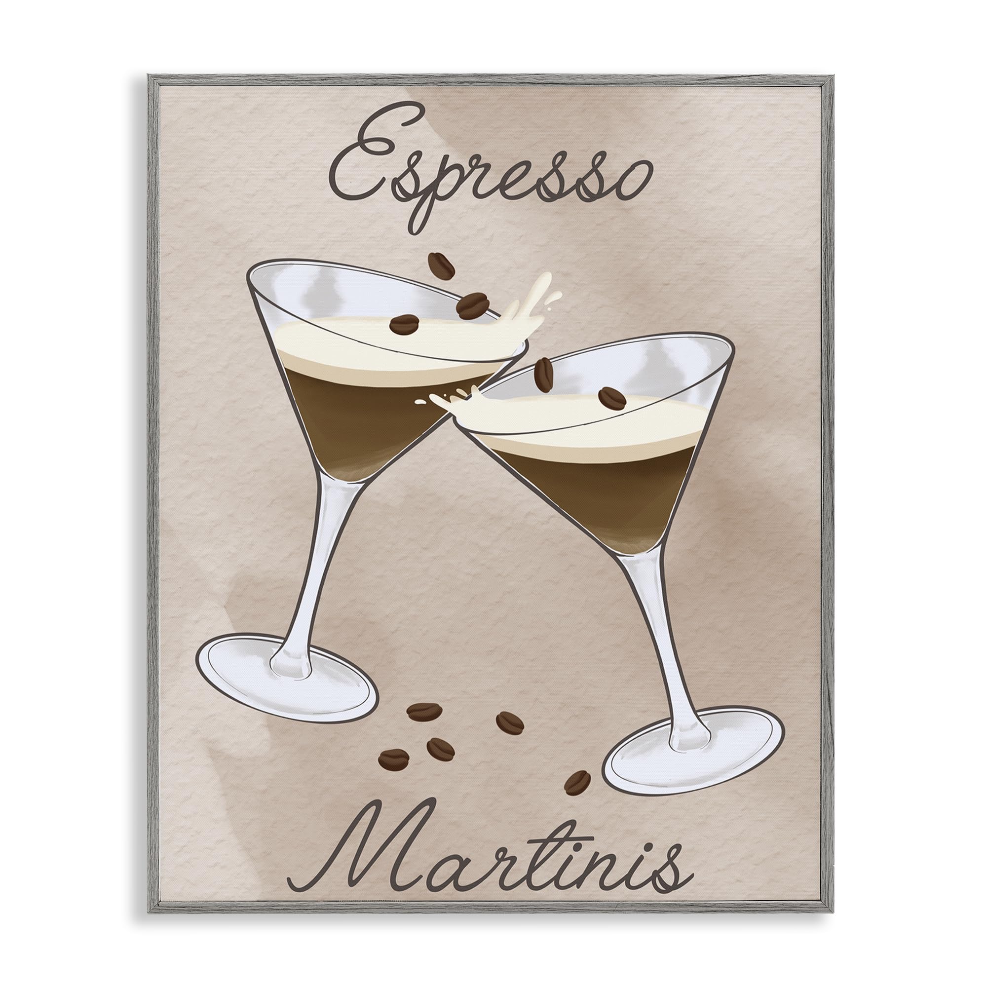 Stupell Industries 'Cheers Espresso Martinis', Framed Giclee Art, Gray, 16 x 20 Inches, Easy to Hang and Sturdy, Made in USA, by Marcus Prime