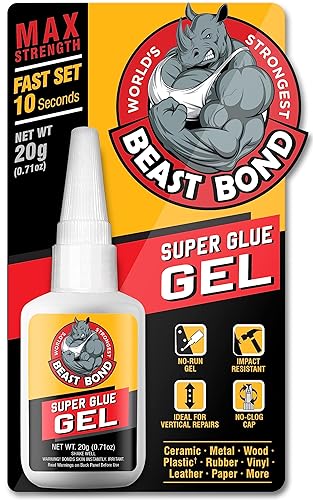 Beast Bond Super Glue - Adhesivo de máxima resistencia para plástico madera metal cerámica goma cuero papel cianoacrilato de grado profesional de