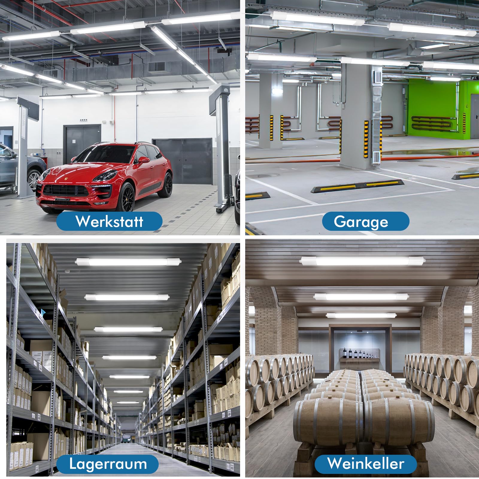 3PCS LED Röhre 120CM, 36W 4000LM LED Feuchtraumleuchte 120CM, 4000K Deckenleuchte Wohnzimmer, IP65 Deckenlampe Badezimmer als Tageslichtlampe, Küchenlampe Decke, Flurlampe Decke, nur 3.2CM Bauhöhe