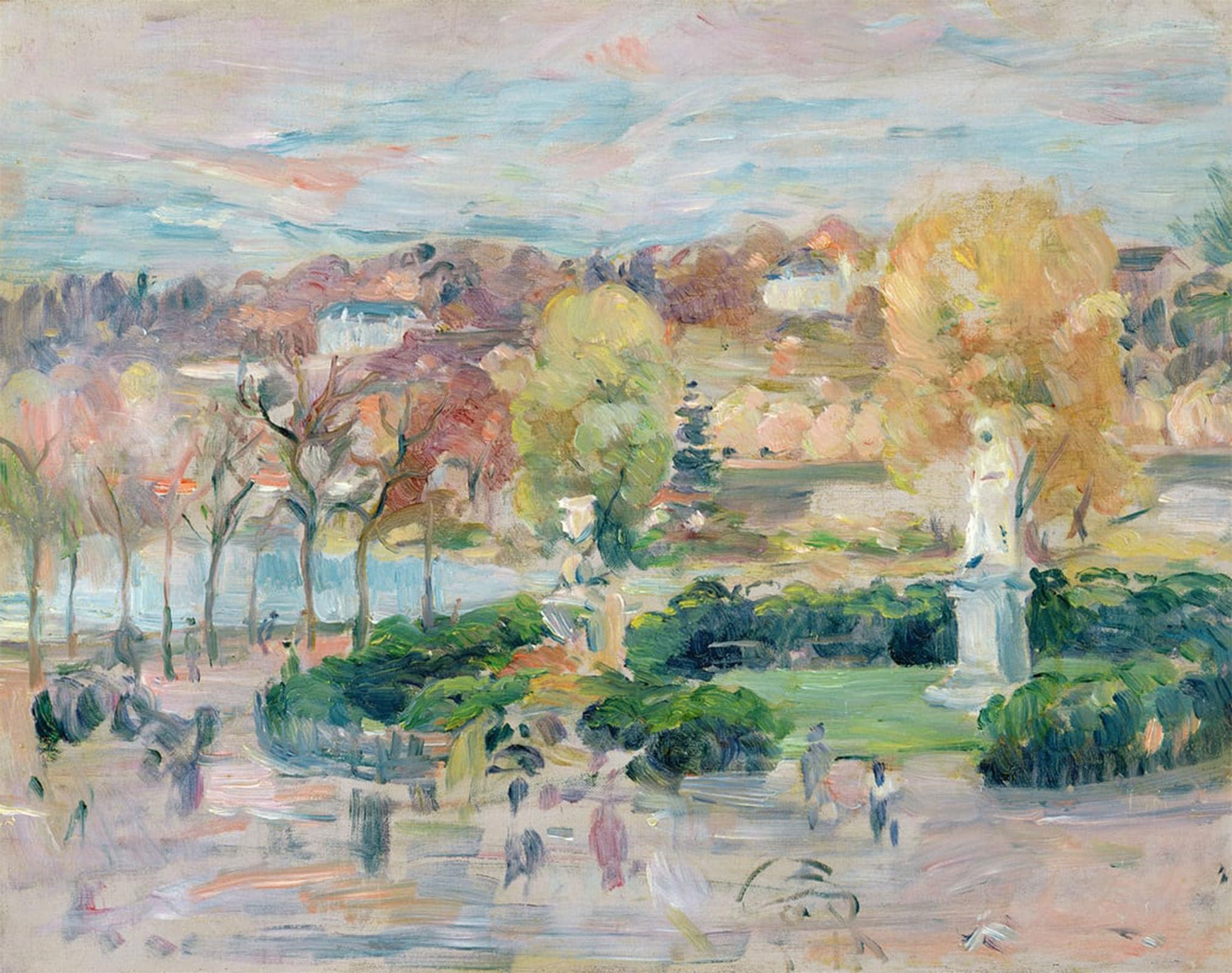 SERENDIPITP Abstract Painting Mural Print Picture Wall Decor Painting Landscape in Toursby Berthe Morisot Vintage Wall Artwork for Home Decor 60x90cm