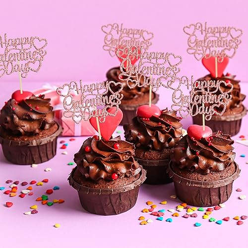 Vista 183 de 36 piezas de decoración de cupcakes para el día de San Valentín, dulce amor, San Valentín, para el día de San Valentín, fiesta de cumpleaños