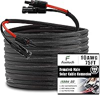 Vista 16 de Cable de extensión solar de doble cable de 20 pies – Conector de panel solar de 10 AWG (6 mm²), con 4 pares, conectores solares IP67 macho/hembra