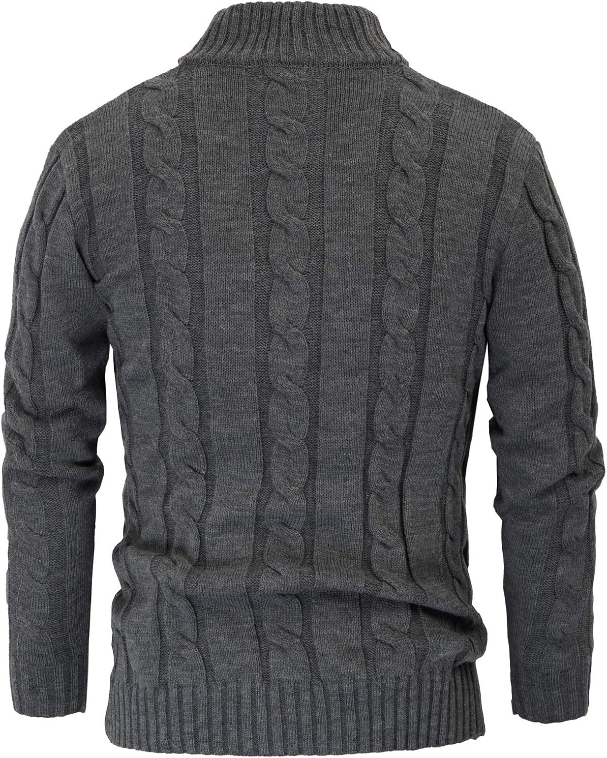 PJ PAUL JONES Men's Cardigan Sweaters Stand Collar Long Sleeve Cable Knit Button Down Sweater - Image 4