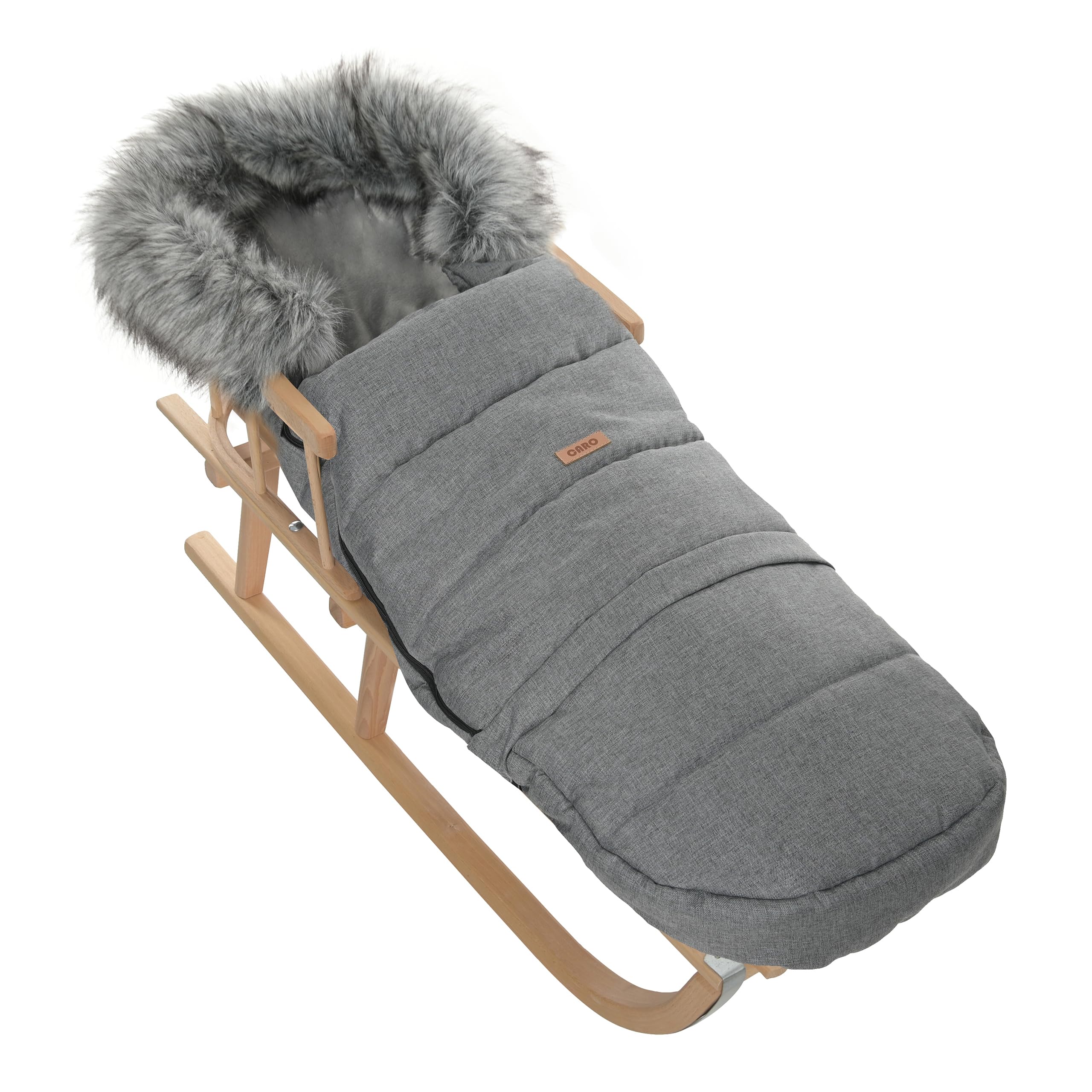 Goldkids - Sacco invernale per passeggino, ovetto, sacco a pelo per slitta, impermeabile, 115/85 cm x 50 cm, colore: grigio
