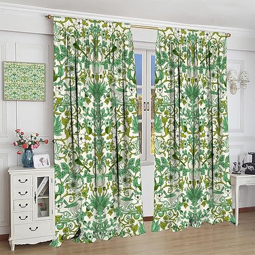 Miniatura 4 de Bohemia William Morris - Cortinas con bolsillo para barra, diseño original retro, decoración perfecta del hogar, cocina, sala de estar, dormitorio,