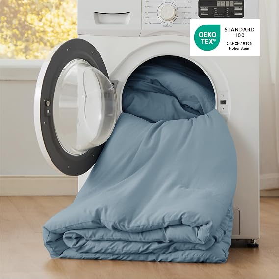 Bedsure Oversized King Comforter Set, Dusty Blue Soft Prewashed Bedding for All Seasons, 3 Pieces GentleSoftTM Bed Set, 1 Lightweight Comforter (120x98) and 2 Pillowcases (20x36)