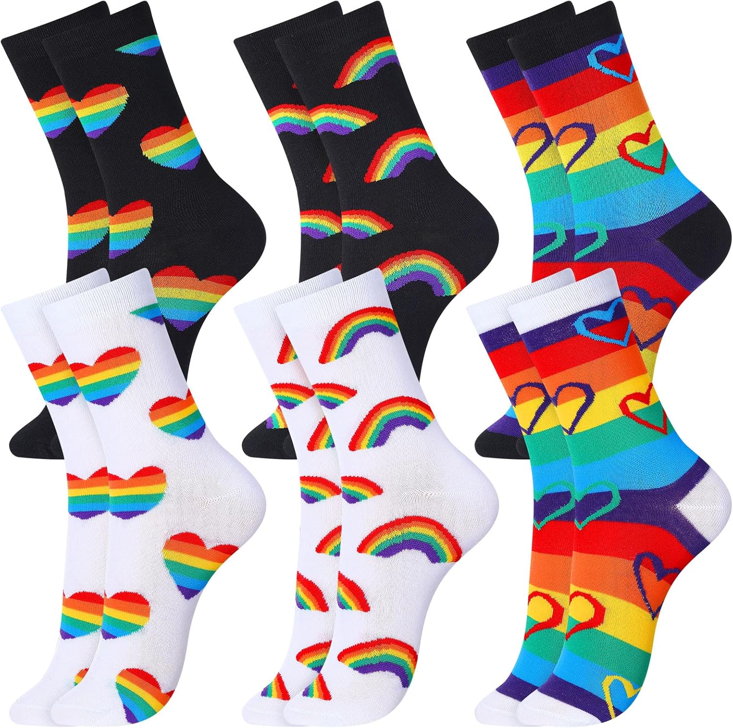 6 Pares Calcetines Mujer Arcoíris Algodón Orgullo LGBT
