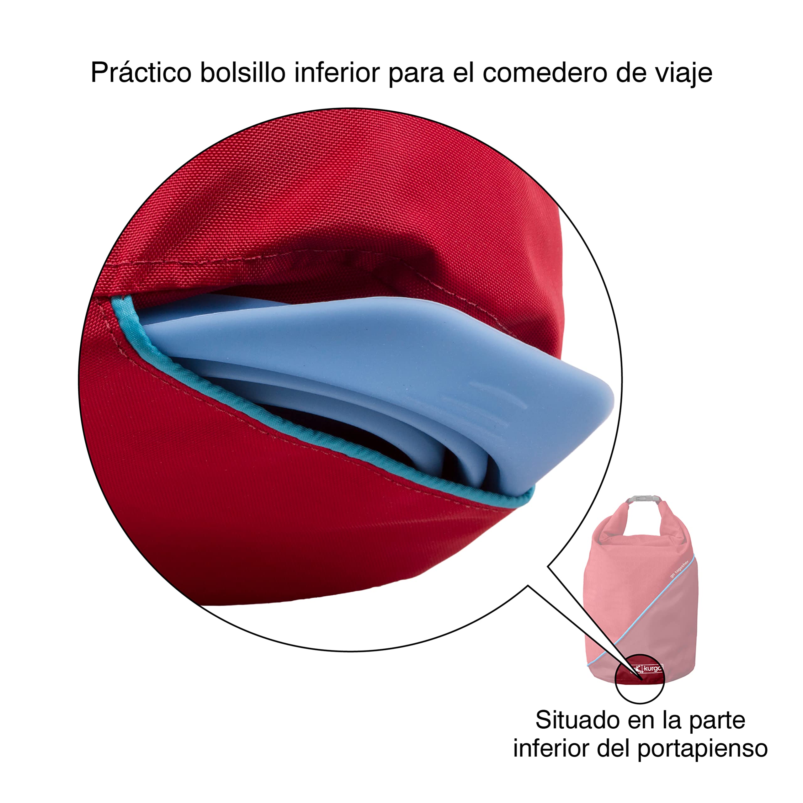 PetSafe Kurgo Kibble Carrier, 2,3kg, Rojo Chili | Contenedor Portátil de Comida Seca, Ideal para Viajes y Camping, Diseño Compacto