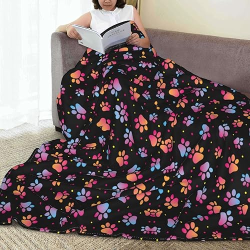 Miniatura 7 de Manta de franela con estampado de patas de perro, manta con estampado de patas de animales, regalos para papá, mamá, amigo, tío, tía, hija, amante,