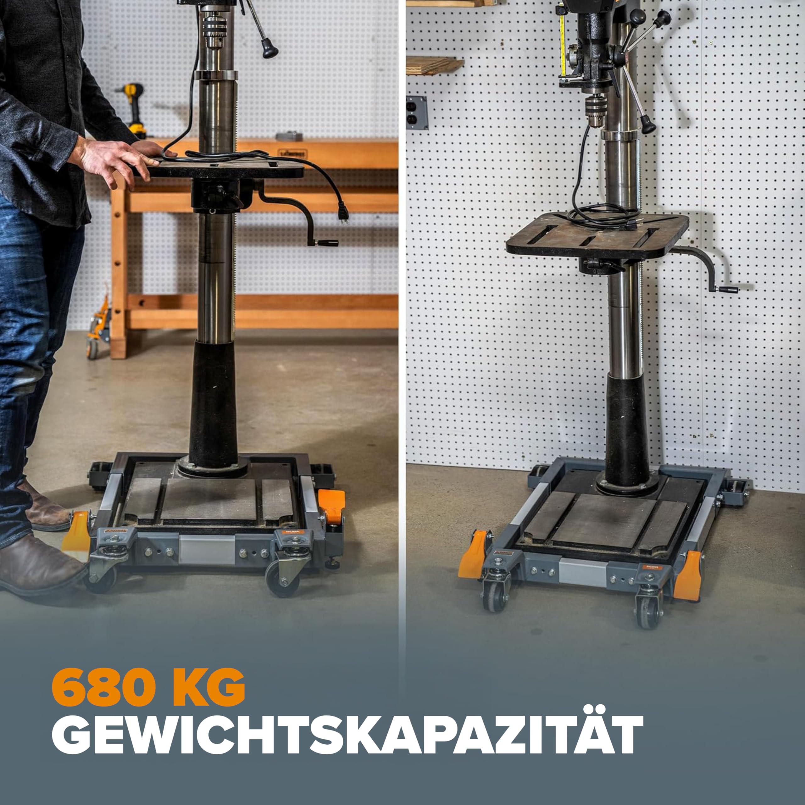 BORA Portamate PM-3500 Fahrbares Rolluntergestell – Universelle Maschinenbasis für Elektrowerkzeuge, 680 kg Tragkraft, Stahl, Kugellager-Räder, Höhenverstellbar