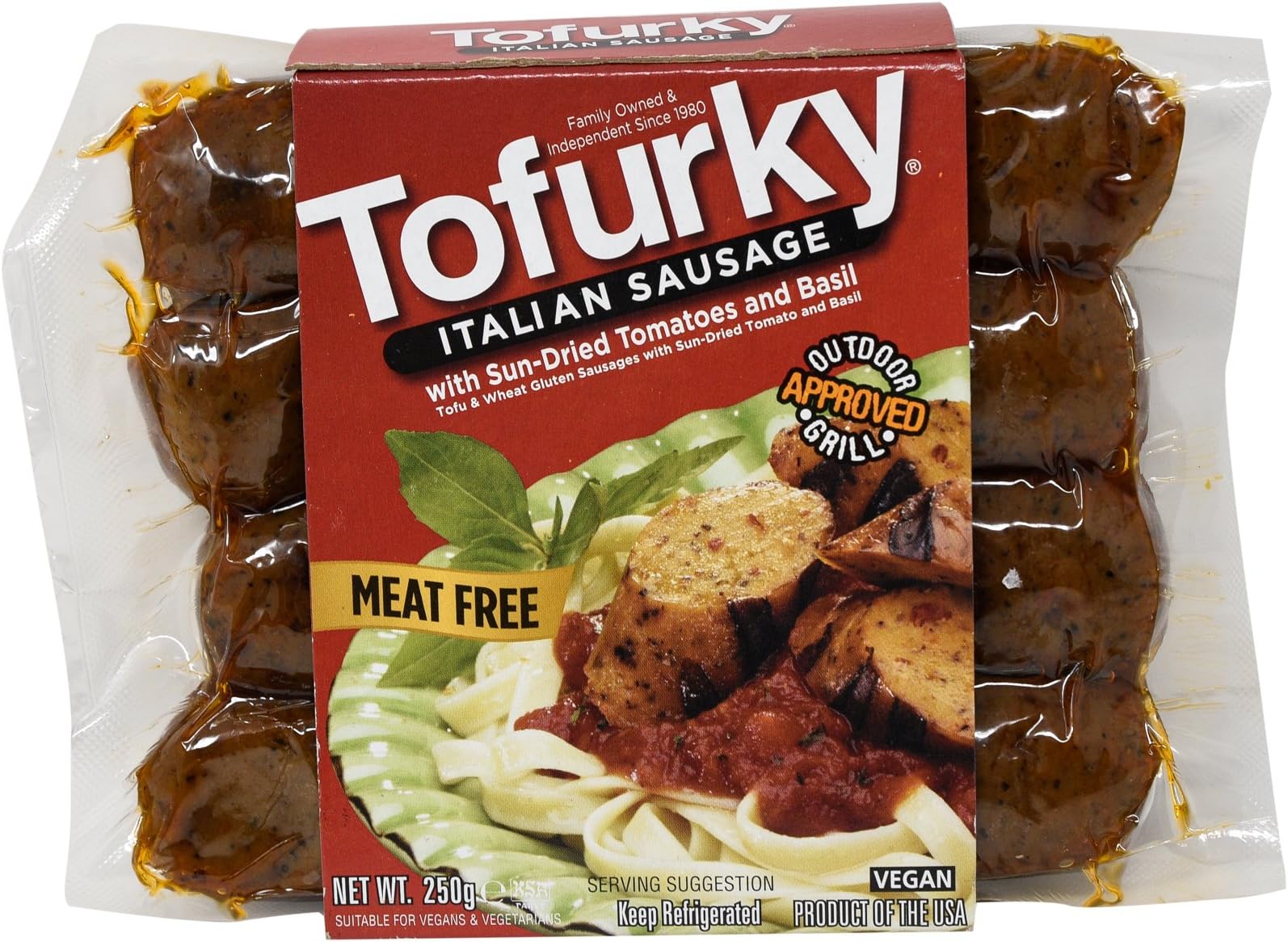 Tofurky Italian Sun-dried Tomatoes and Basil Sausage, 250 g