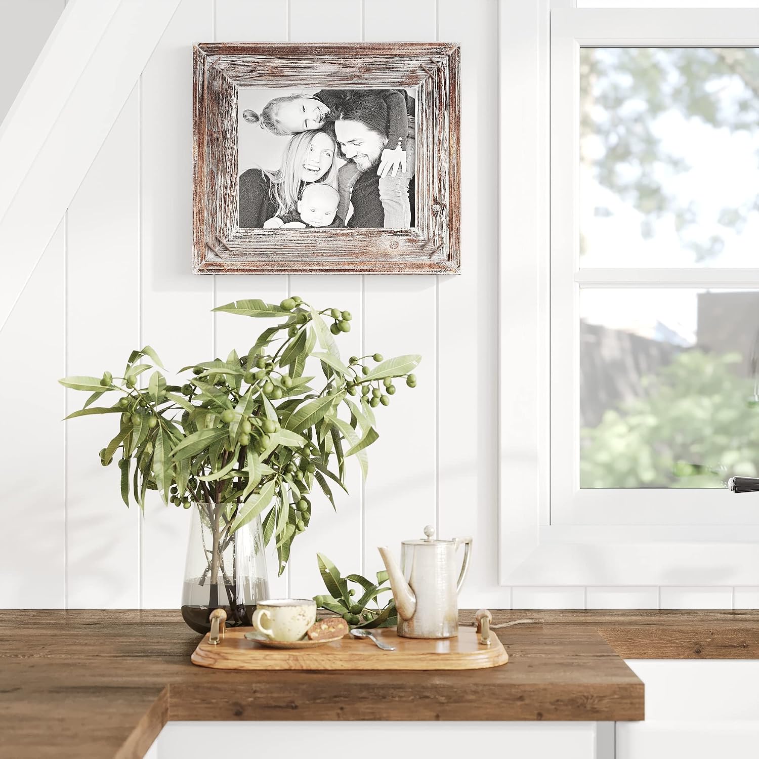 Barnyard Designs 8x10 Rustic Picture Frame 8x10 Frame Distressed Brown Wood Picture Frame, Farmhouse Picture Frame, Rustic Frame Vertical or Horizontal Display, Tabletop Wall Hanging Farmhouse Frame