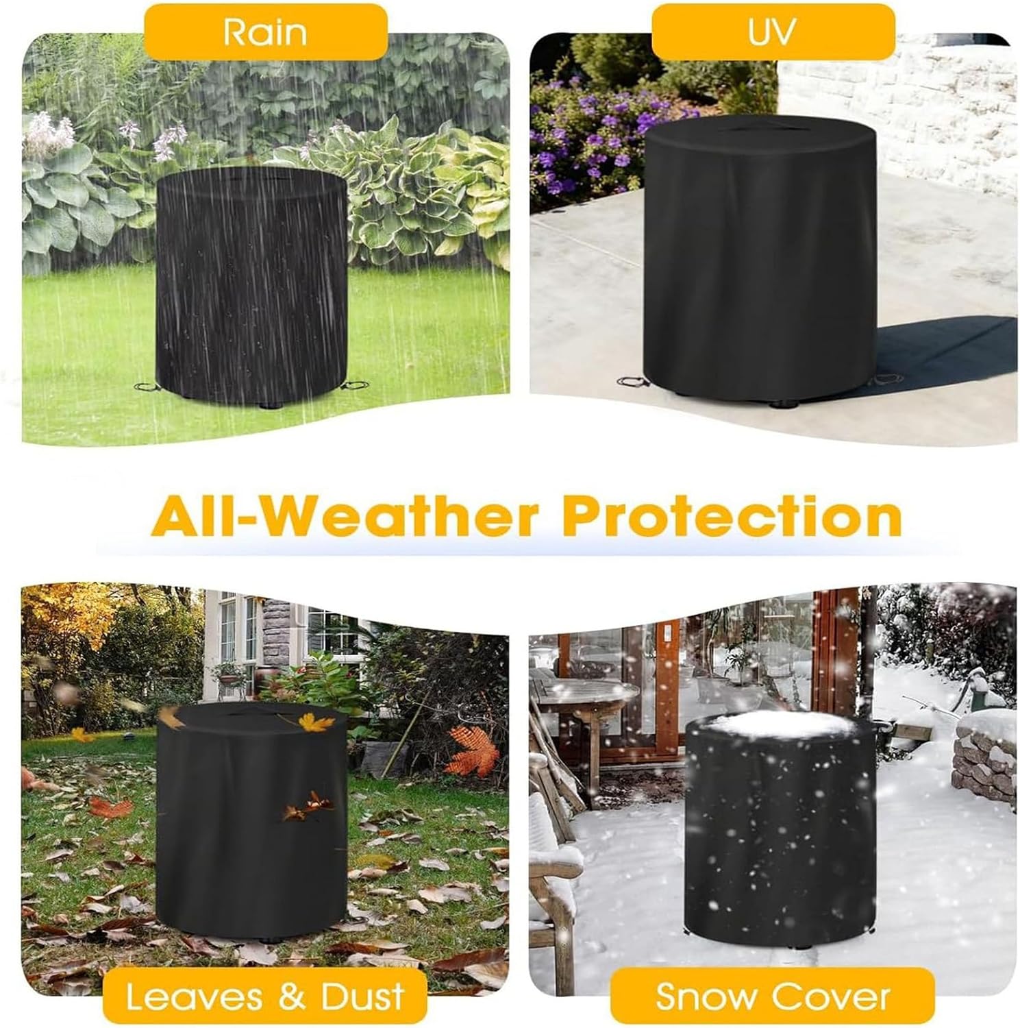 Patio Heater Covers | Waterproof Windproof,Round Patio Fire Pit Covers - for Yards Porches Gardens Lawn Party Indoor