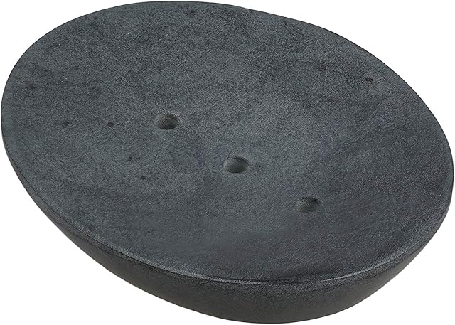 Ajuny Handmade Indian Stone Soap Dish Grey Soap Dish Bathroom Accessories 5x4 Inch