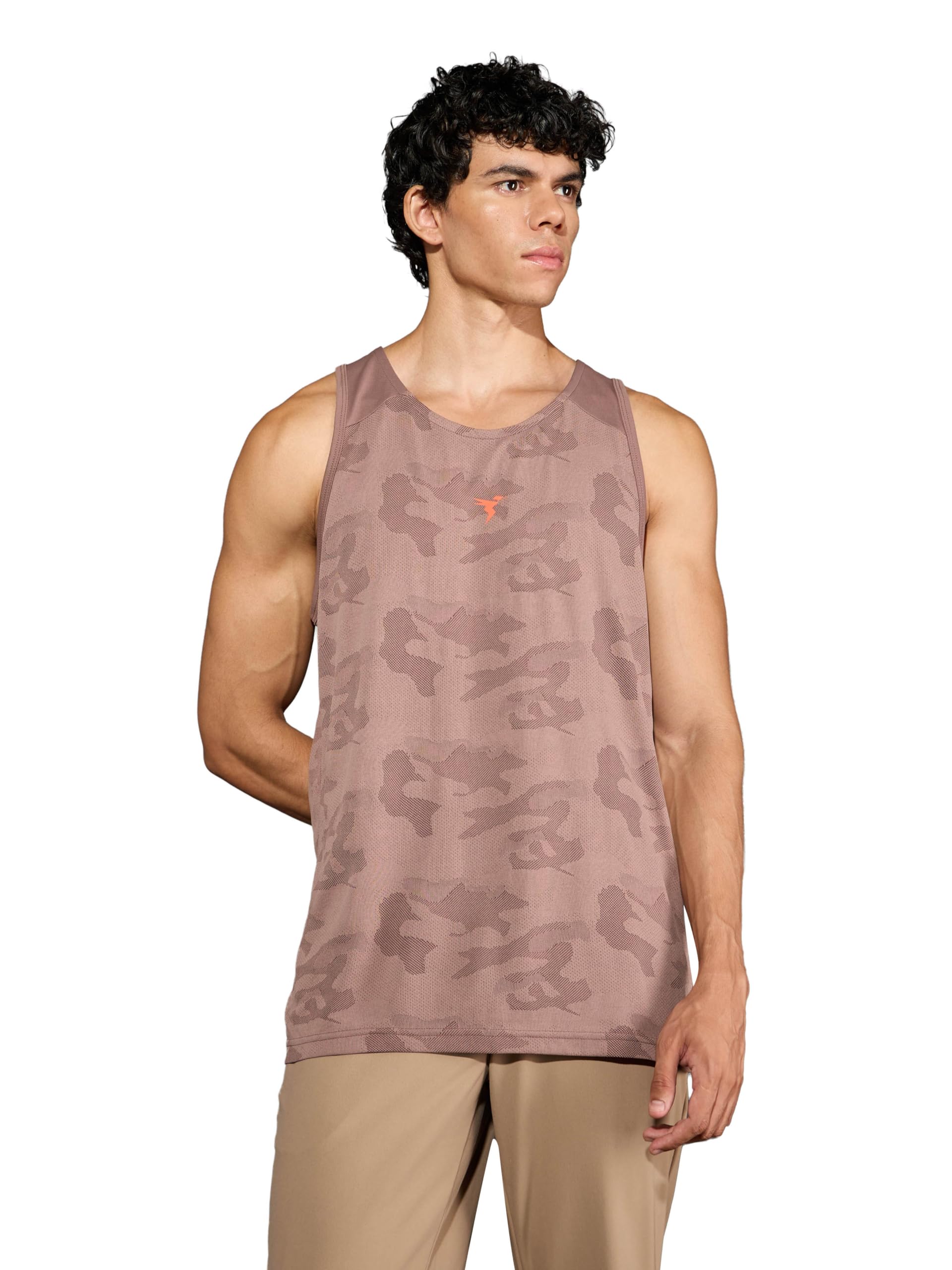 technosport Men's Slim Fit Jacquard Innerwear Vest with Ventmesh for Running, Gym & Sports-picture-32