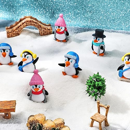 Miniatura 3 de 32 piezas de decoración de pastel de pingüino, mini figuras de pingüino, suministros de fiesta de cumpleaños, colección de juegos, figuras de
