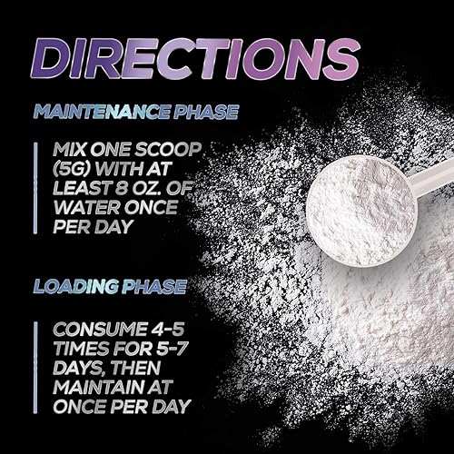 Miniatura 5 de Monohidrato de creatina en polvo, 5000 mg (0.18 oz) – Suplemento de creatina micronizada pura sin sabor, apto para dieta cetogénica – Creatina