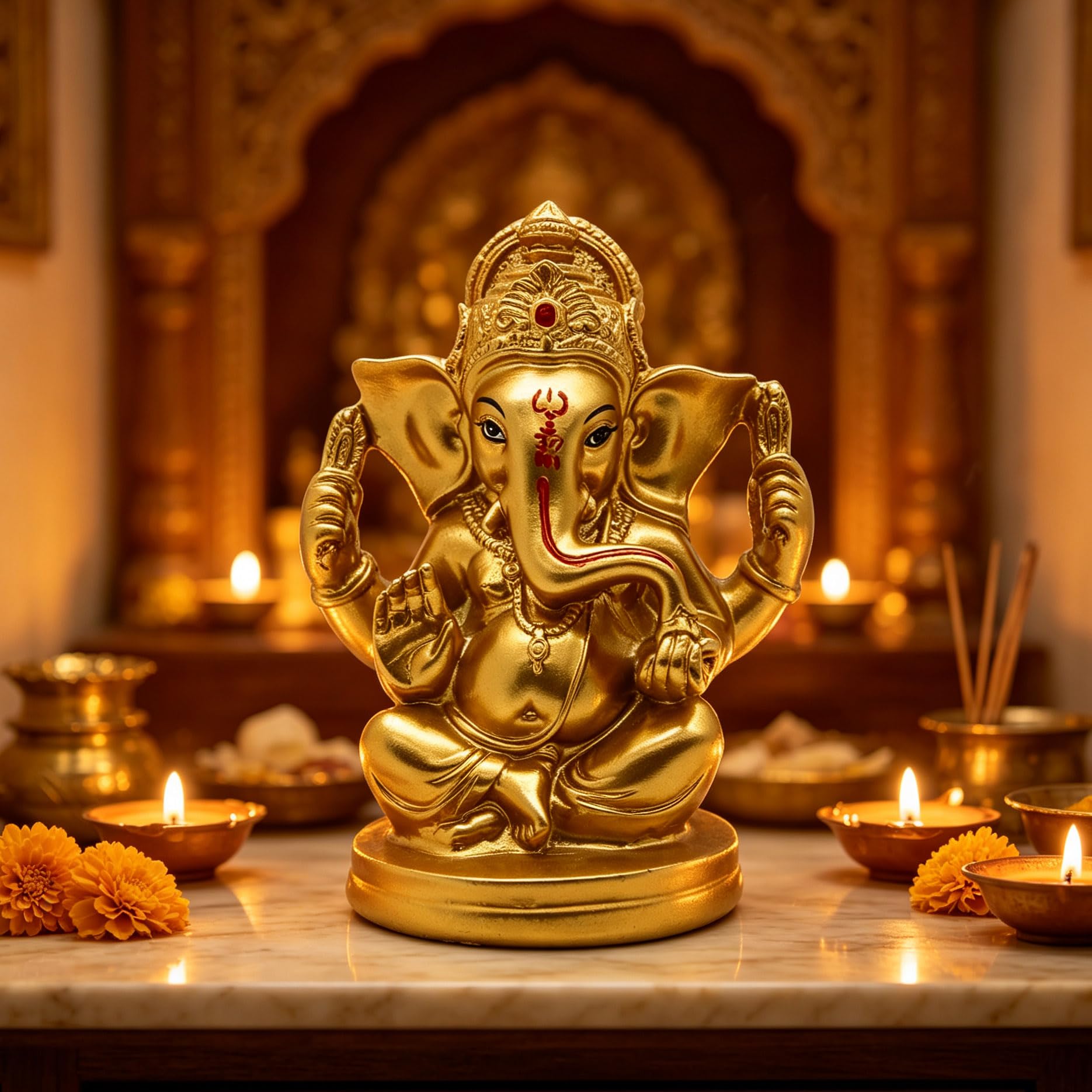 Ganesha Murti Hindu God Lord Ganesha Idol Statue Ganpati Figurine