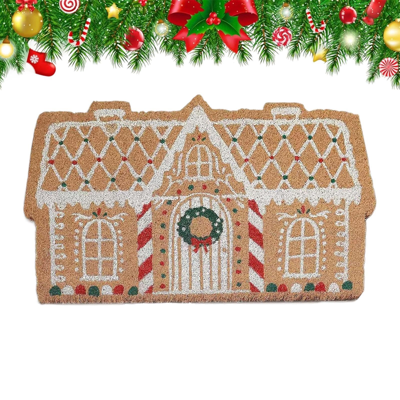 Paillasson Noël maison pain d'épices tapis décoratif idéal pour cadeau de crémaillère