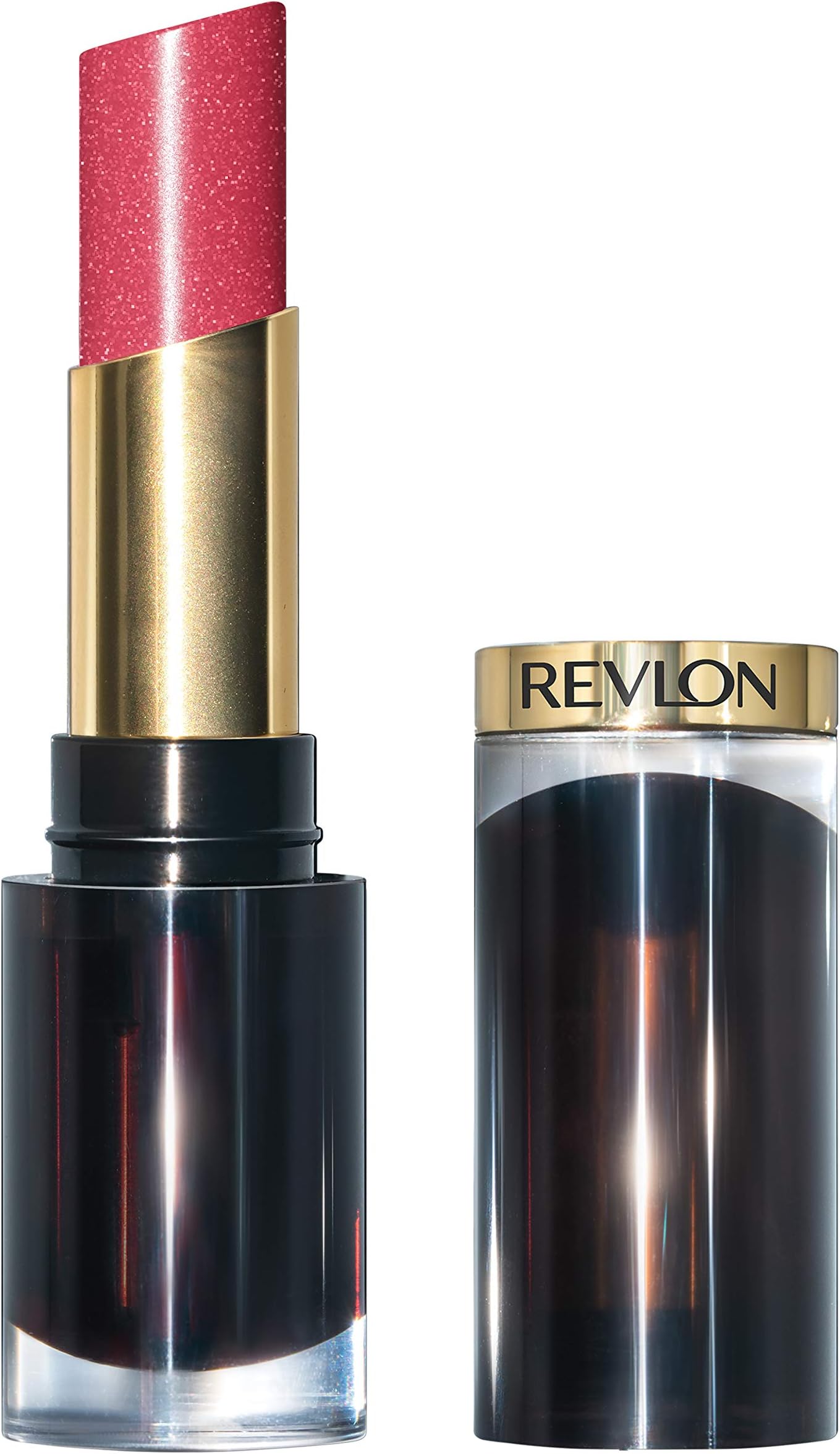 Super Lustrous Glass Shine Lipstick, Flawless Moisturizing Lip Color with Aloe, Hyaluronic Acid and Rose Quartz, Dazzle Me Pink (015)