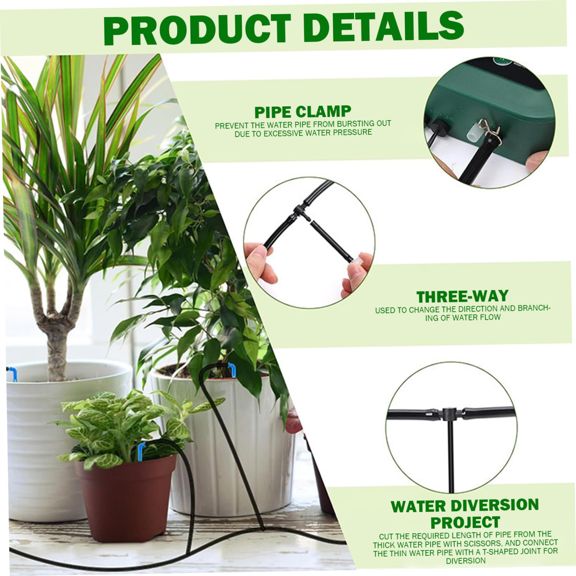 Sistema di irrigazione solare a goccia Kit di irrigazione automatica delle piante con timer per pannello solare 10M