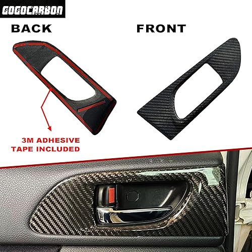 Miniatura 8 de Cubierta superpuesta para abridor de puerta interior trasera para Subaru WRXWRX STI 2015-2021 I Dry Carbon Fiber I Ligero Fuerte con revestimiento