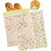 1-Pack pure cotton Reusable Beeswax Bread Bags - 10x13 Inch for Sourdough & Homemade Bread Storage | All-Natural Beeswax Preservation, Eco-Friendly Cotton Food Bags - Easy to Clean & Daily Use