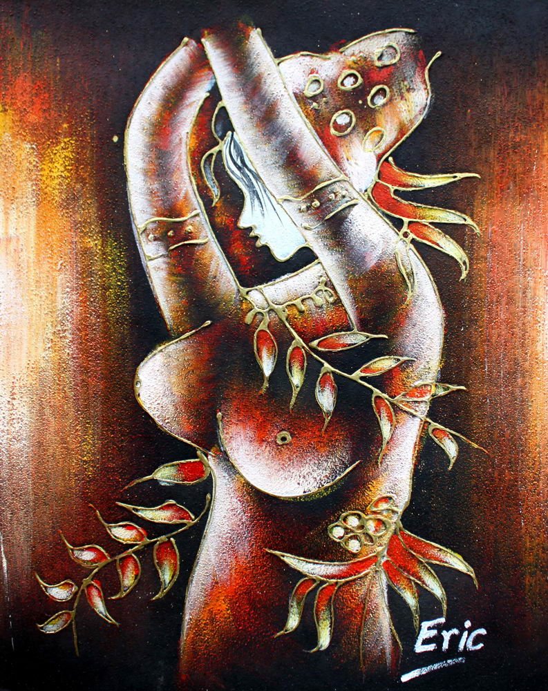 Modern Abstract Impression Art Deco Handmade Oil Painting on Canvas Hand Signed with Certificate of Authenticity Size 20