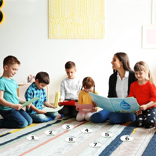 Miniatura 6 de Chinco 40 piezas de recortes de números laminados de eucalipto para decoración de aulas, detalles de tablero de anuncios de grano de madera circular