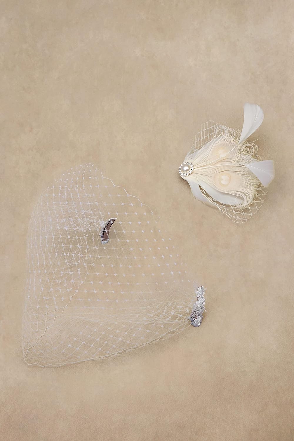 BABEYOND Veil Fascinator Hat for Women Feather Fascinators Hair Clip with Removable Veil Tea Party Hat Bridal Wedding - Image 3