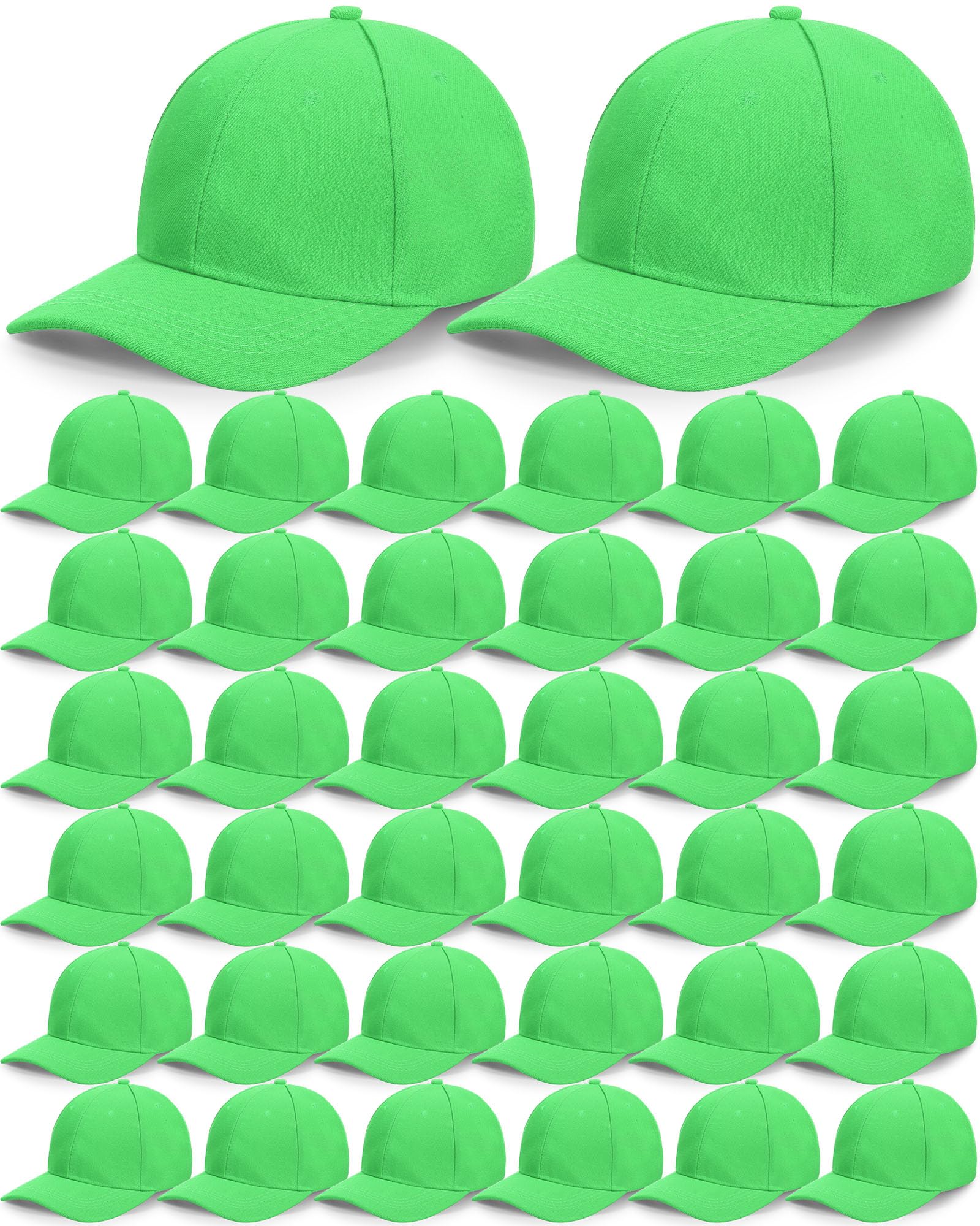 Foaincore 36 Pack Blank Baseball Cap Bulk Adjustable Back Strap Sublimation Hats Plain Unisex Trucker Hat for Men Women