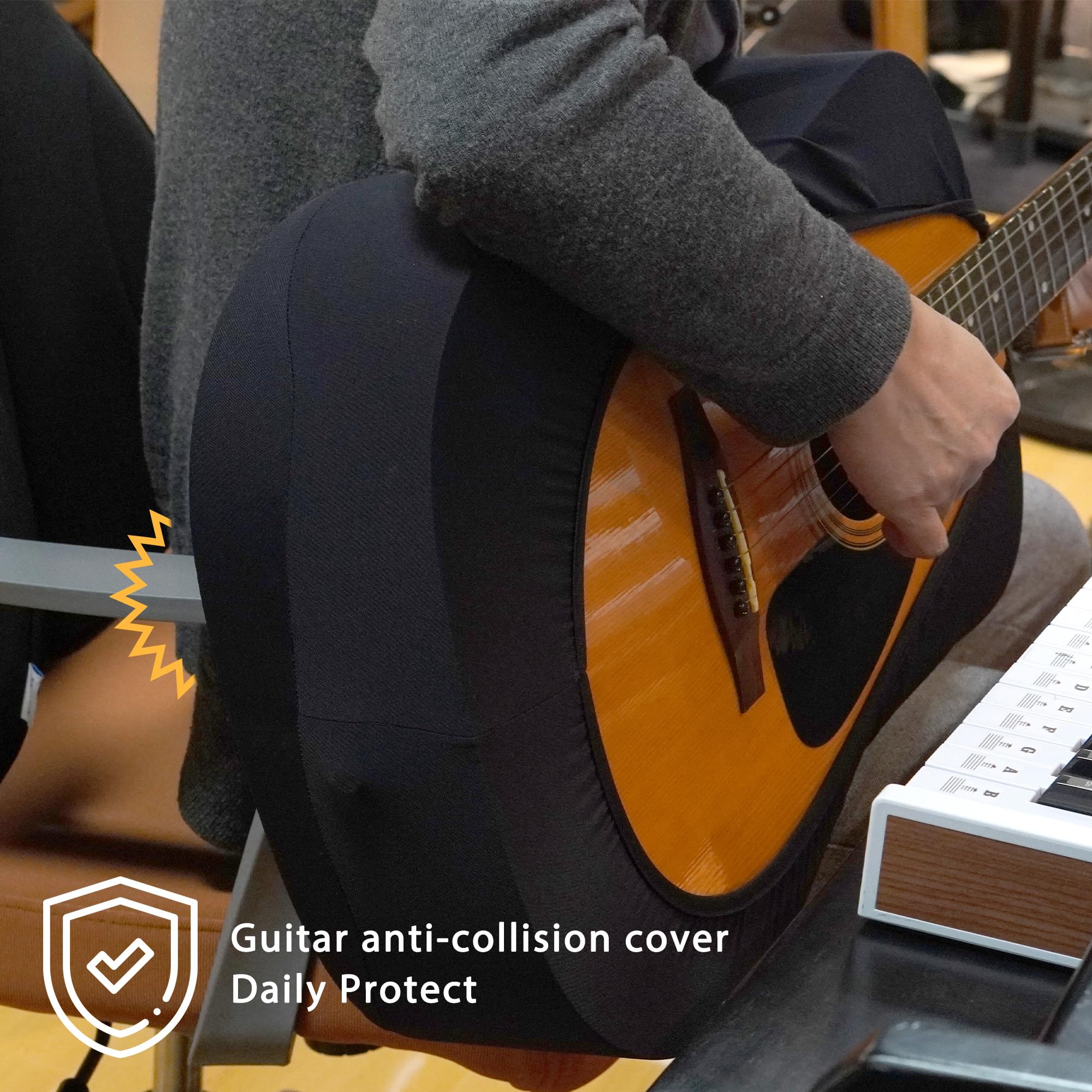 Musiic Guitar Cover protettiva per chitarra, in tessuto elasticizzato, colore nero