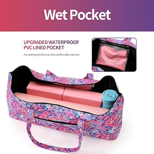 Miniatura 4 de Boulder Bee  Bolsa para esterilla de yoga  Portador grande para esterilla de yoga con bolsillo húmedo  Regalos de yoga  Bolsa de gimnasio para mujer