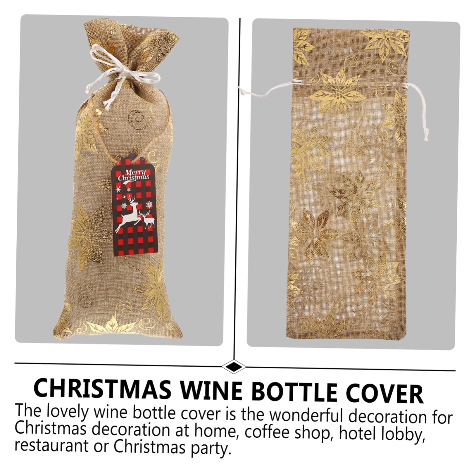 BRIGHTFUFU Housse De Bouteille De Vin De Noël Housse Créative Avec Étiquette Suspendue Pour Bouteille De Vin Standard