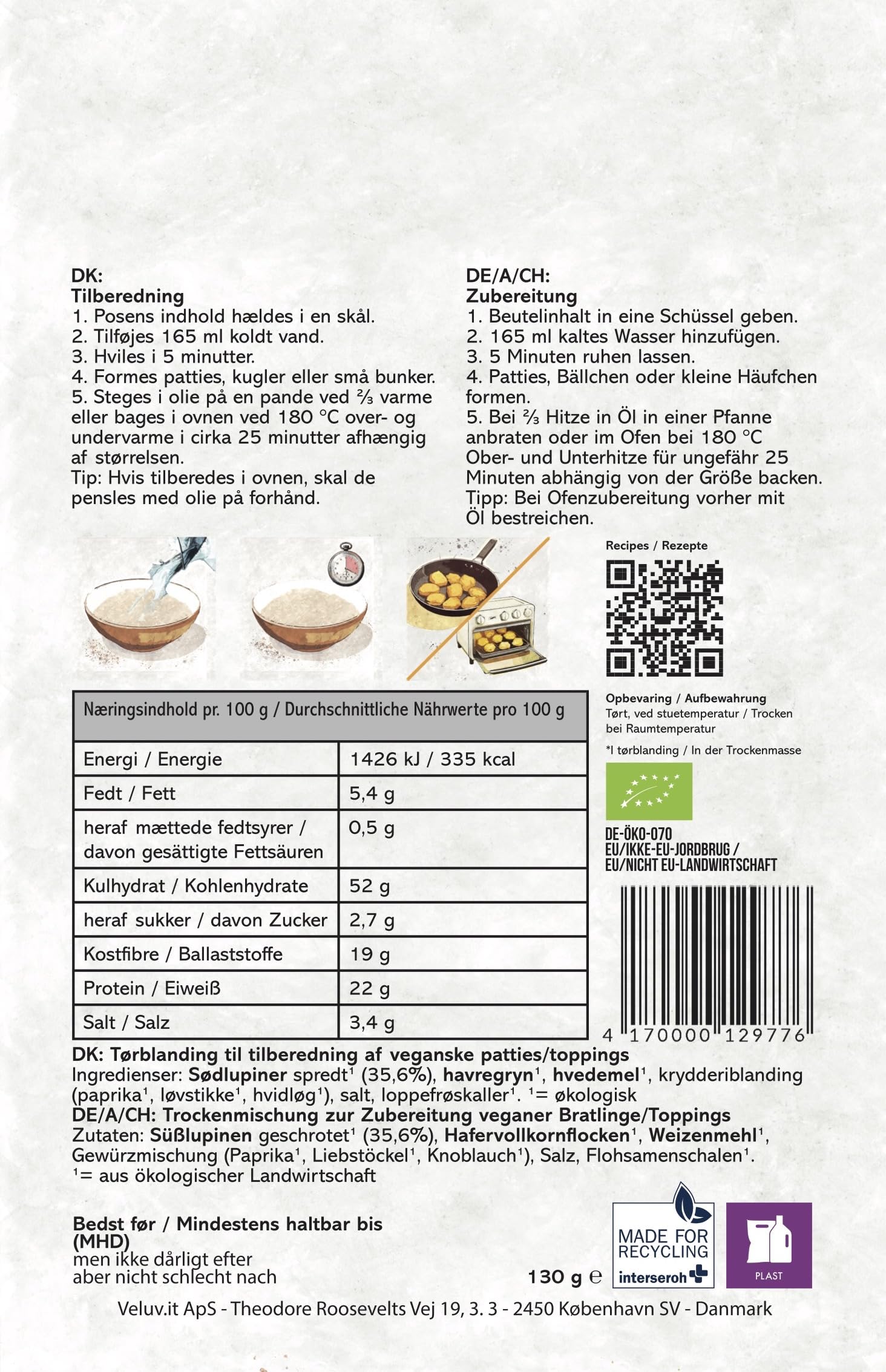 CRISPY LUPINS – Vegane Protein-Mischung (3 x 390 g, Paprika)