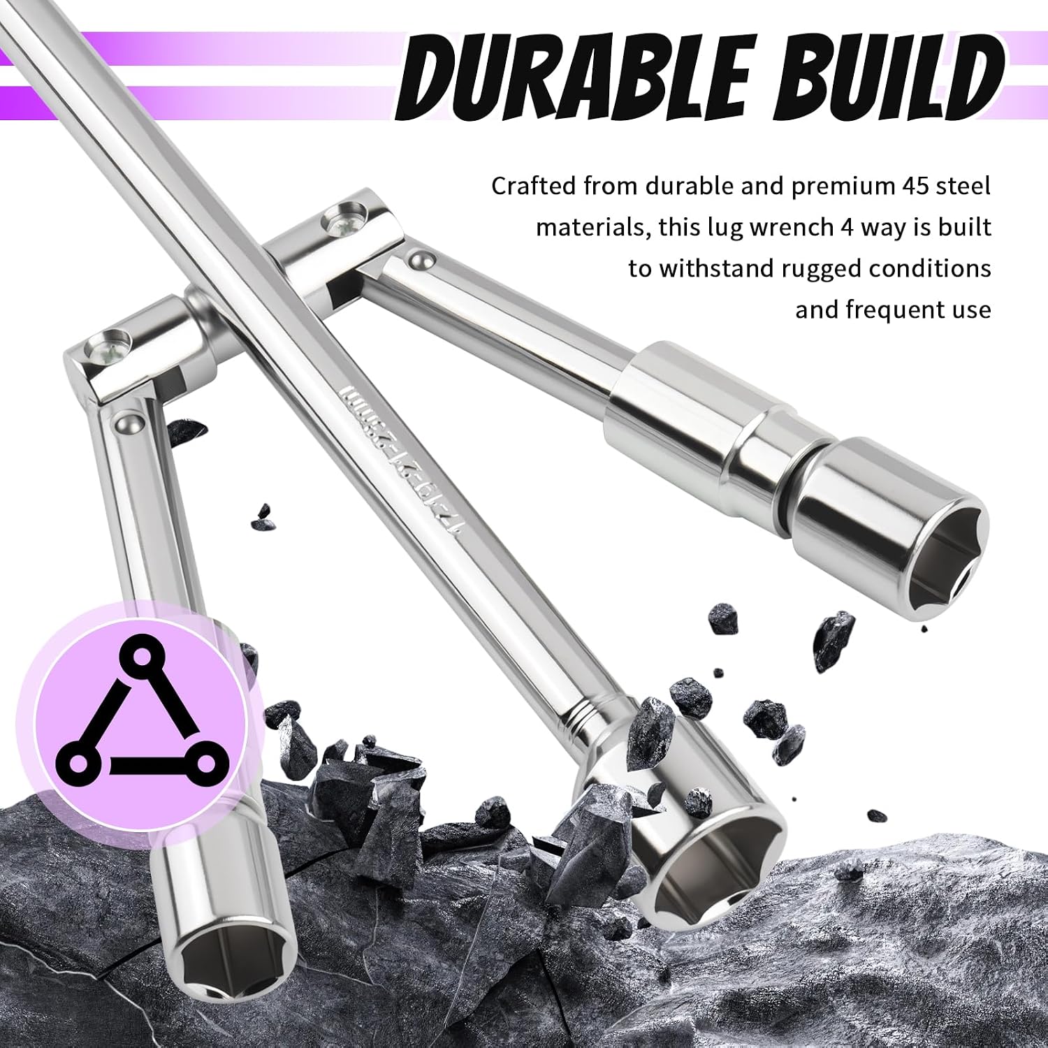 Foldable Car Lug Nut Removal Tool with (17/19/21/23mm),Cross 4 Way Lug Wrench for Quick & Labor-Saving Tire Lugs Nut Dismantle & Fasten,Universal Lugs Nuts Wrench for Cars,SUVs
