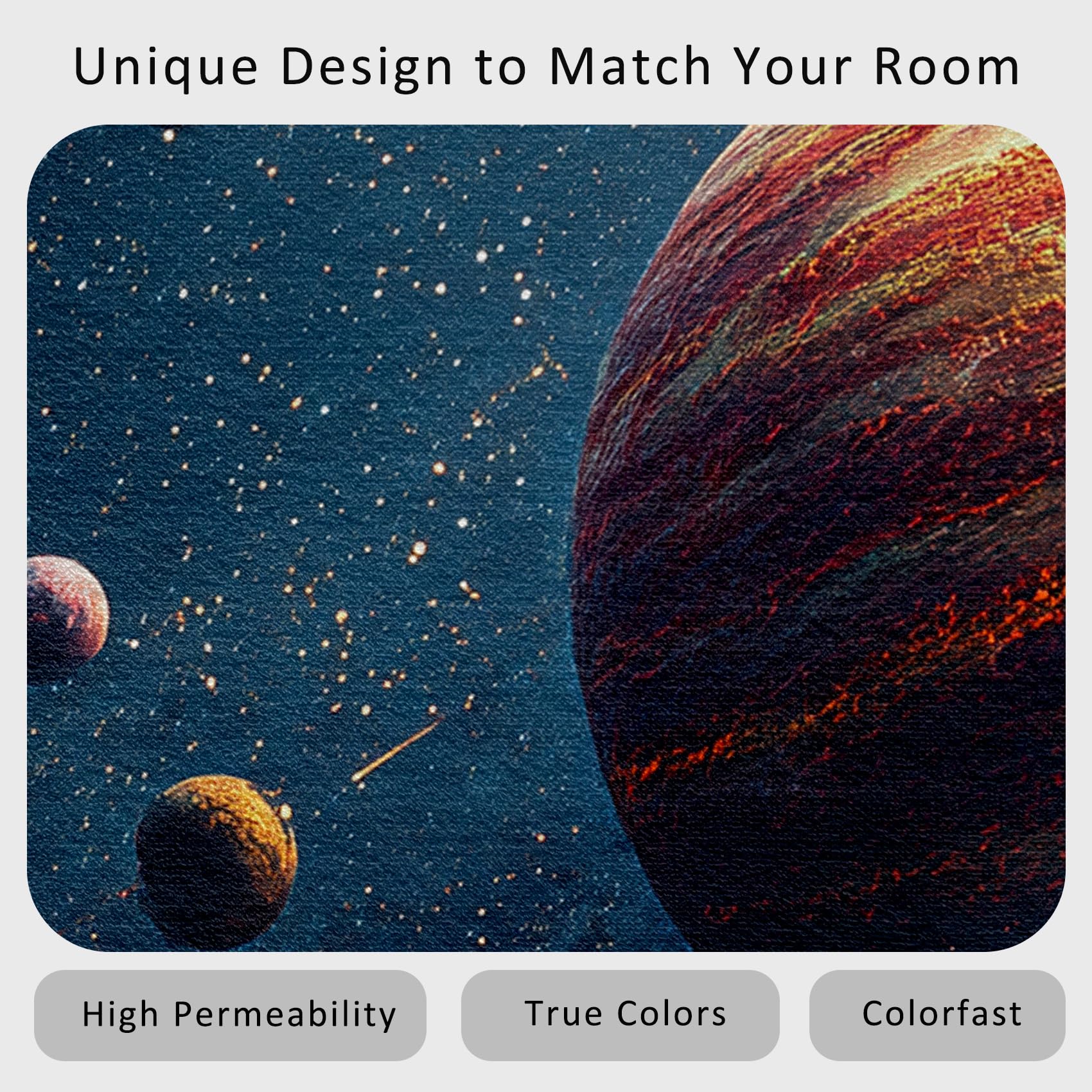 Generisch Planet Weltraum Teppich, Teppich Schlafzimmer Wohnzimmer Universum Galaxie, Wohnzimmerteppich Schlafzimmer Dekoration rutschfeste Waschbar Flanell 160x230 cm V-M5