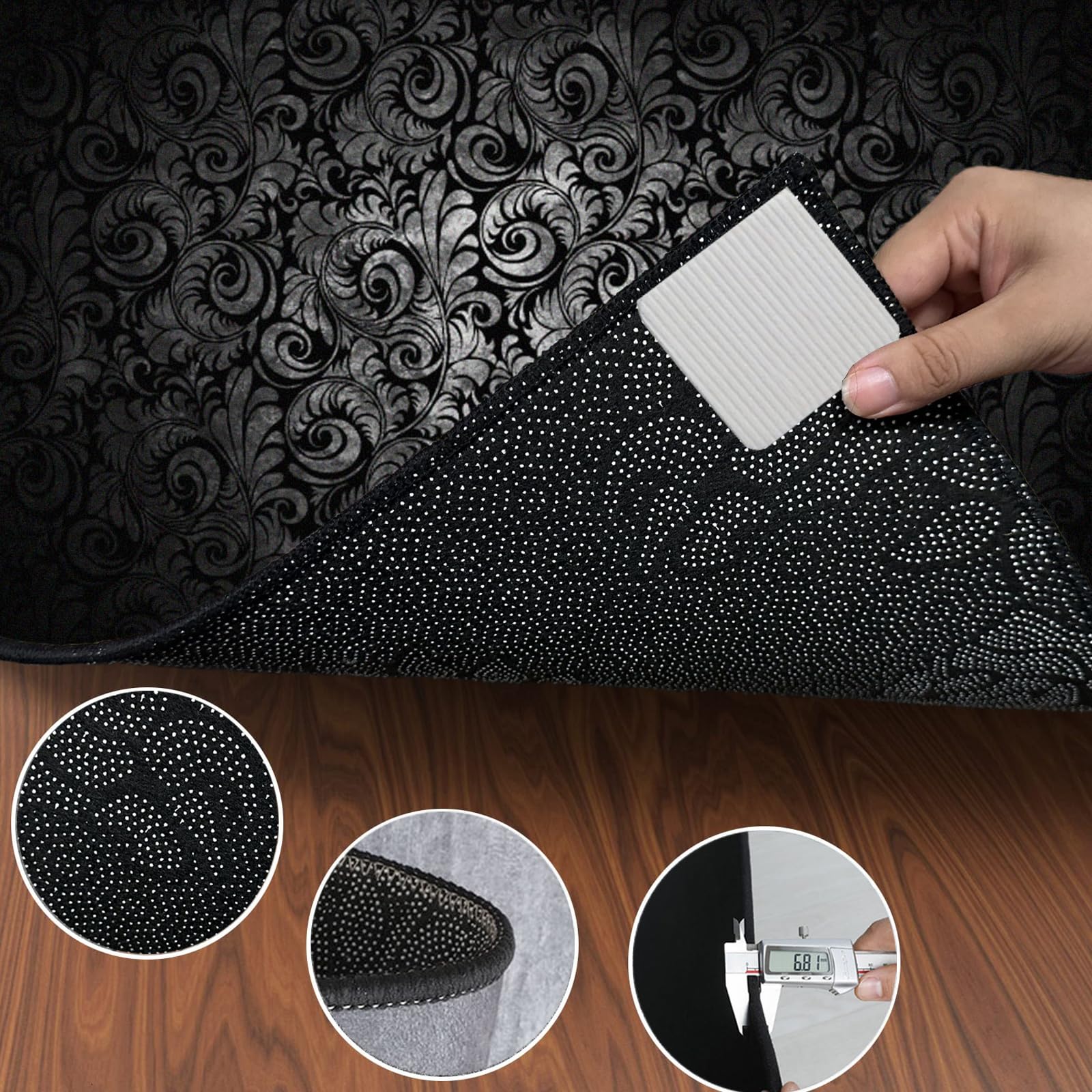 Professioneller Drum Teppich | Schlagzeug Teppich | Professionelles rechteckiges elektronisches Jazz Schlagzeug Kit | 110 x 80 cm rutschfeste Drum Rug | Schallschutz Trommelmatte