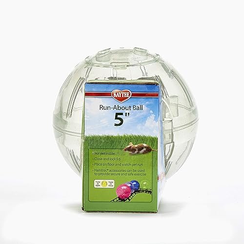 Miniatura 9 de Kaytee Pelota de ejercicio transparente de 5 pulgadas para hámsters y ratones enanos de mascotas (paquete de 2)