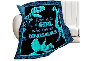 Dinosaur Blanket - Just a Girl Who Loves Dinosaurs Decor
