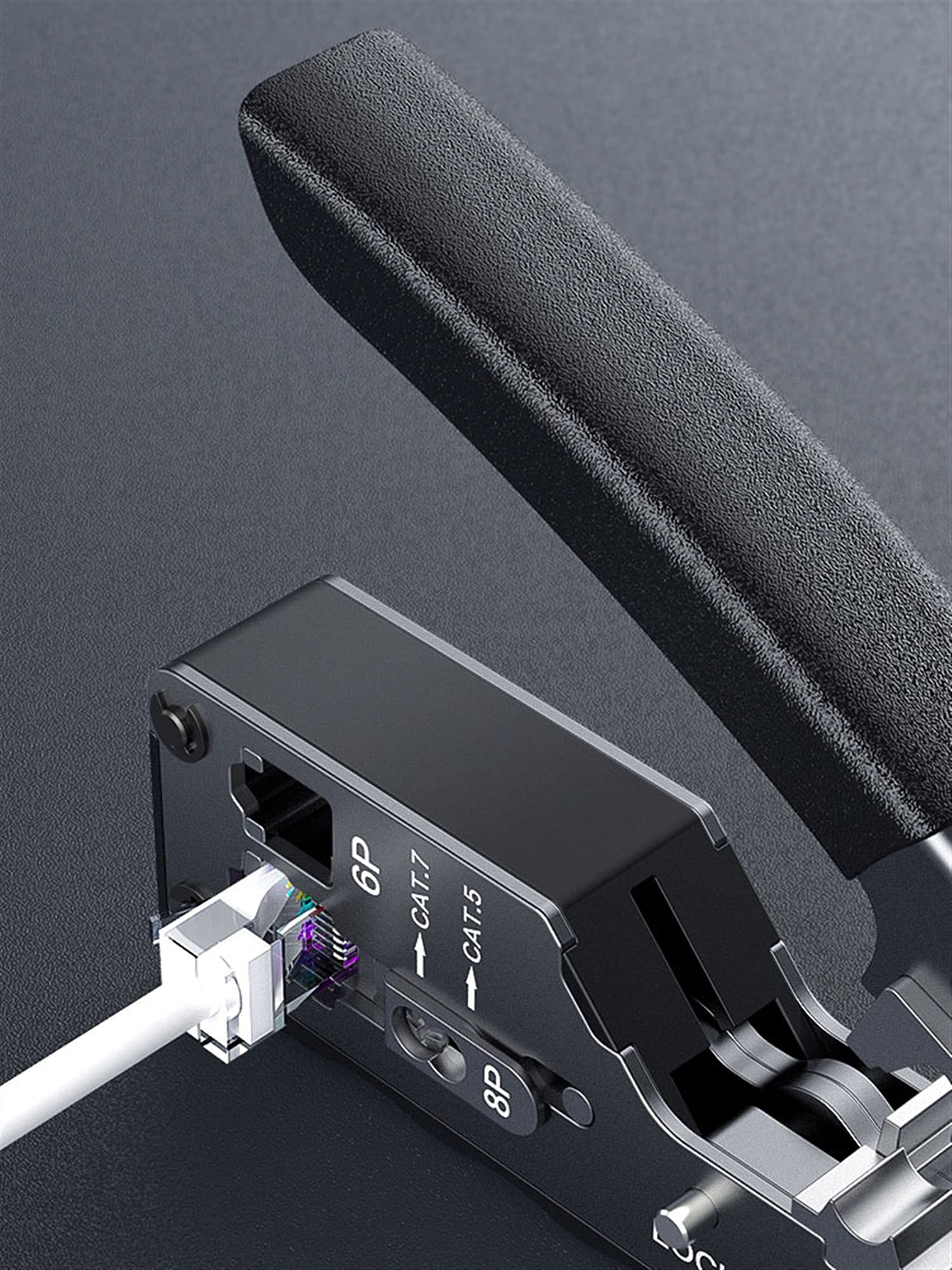 Herramienta de crimpado de cables CAT5 CAT6 CAT7 Crimpadora de paso Herramienta de crimpado para conectores estándar RJ45 RJ12 RJ11 CAT6a Conectores modulares blindados Alicates